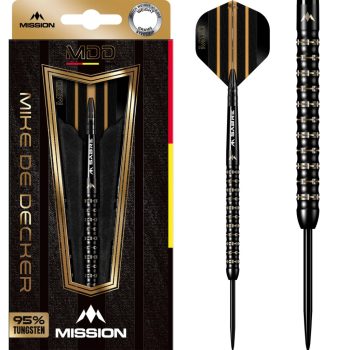 MIssion Mike de Decker 95% Black Gold steel darts nyíl